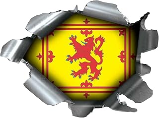 BURST RIP TORN TEAR STICKER GRAPHIC SELF ADHESIVE FOR ANY SURFACE INCLUDING LAPTOPS AND CARS - ROYAL STANDARD OF SCOTLAND LION RAMPANT OF SCOTLAND BANNER OF THE KING OF SCOTS FLAG