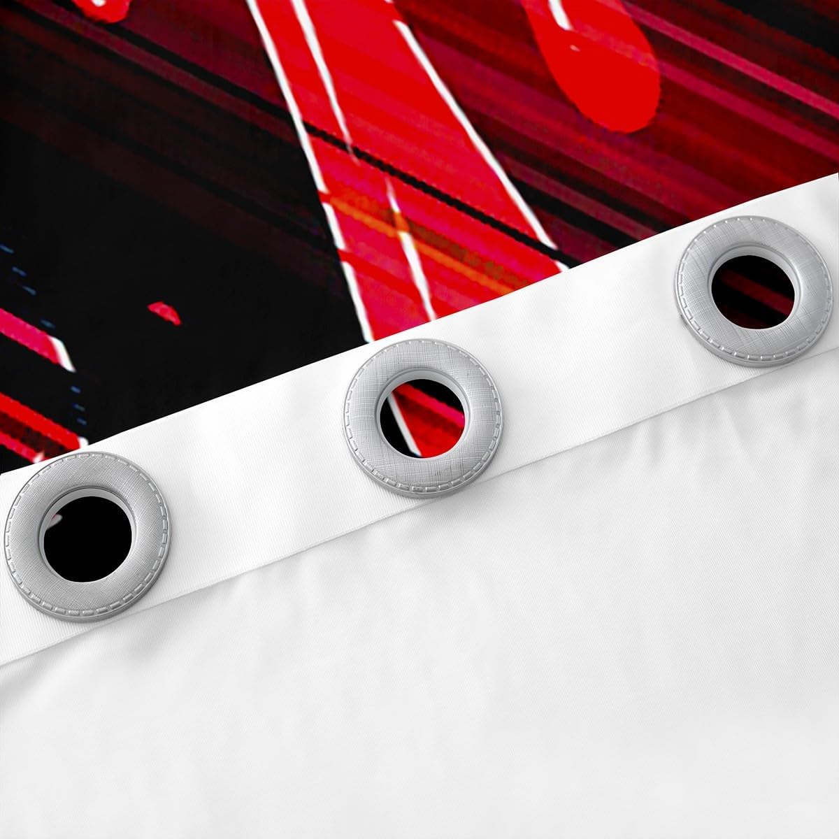 Feelyou Abstract Darkening Dreapes Kids Ombre Red Black Curtains for Bedroom Living Room Modern Art Blackout Curtains Drop-Shaped Window Treatments (2 Panels, 42 x 63 Inch)