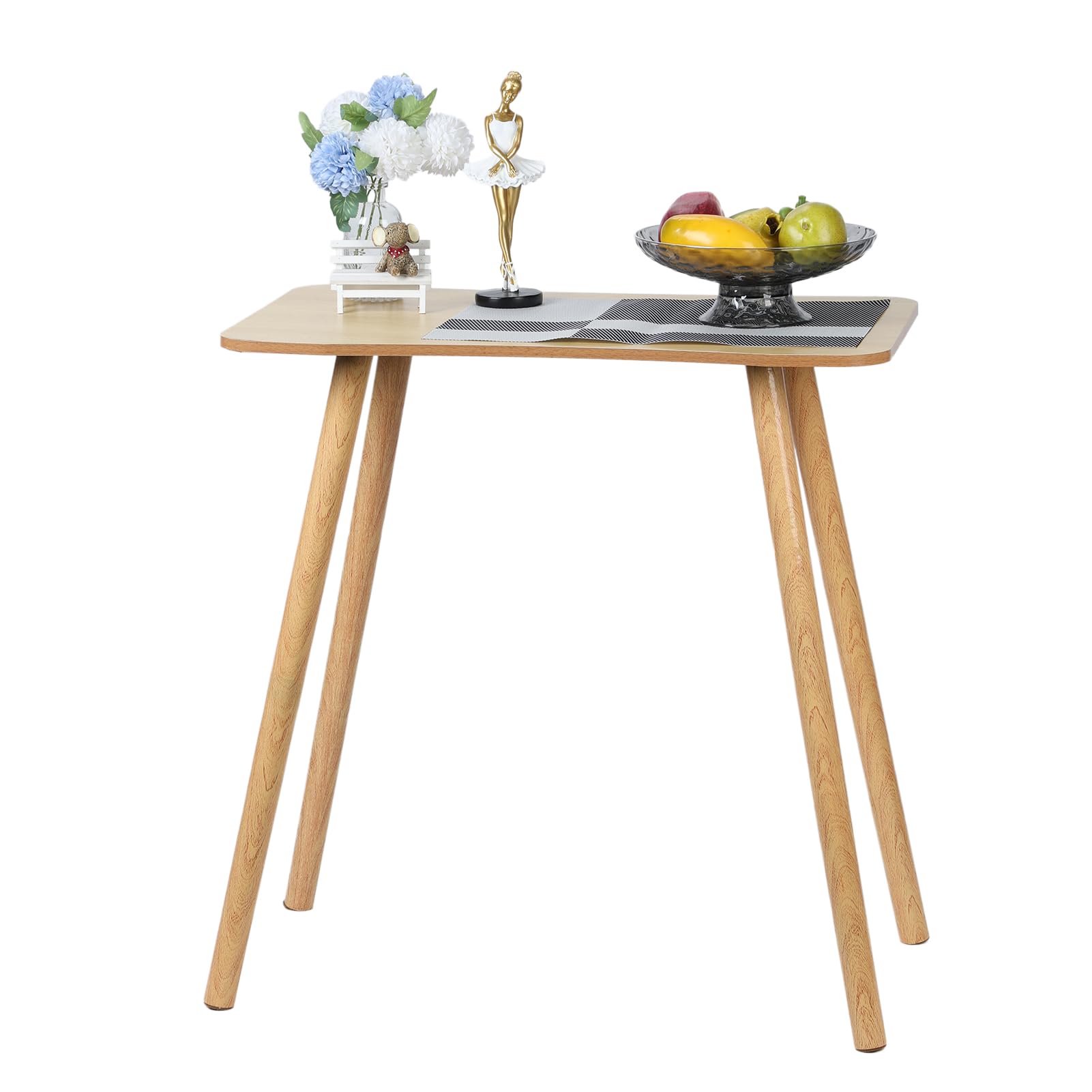 curfair Writing Desks for Home Office, Wood Computer Desk, Modern Simple Style Gaming Desk, Basic Writing Table for Small Spaces, Laptop Computer Table with Solid Legs (Wooden Color)
