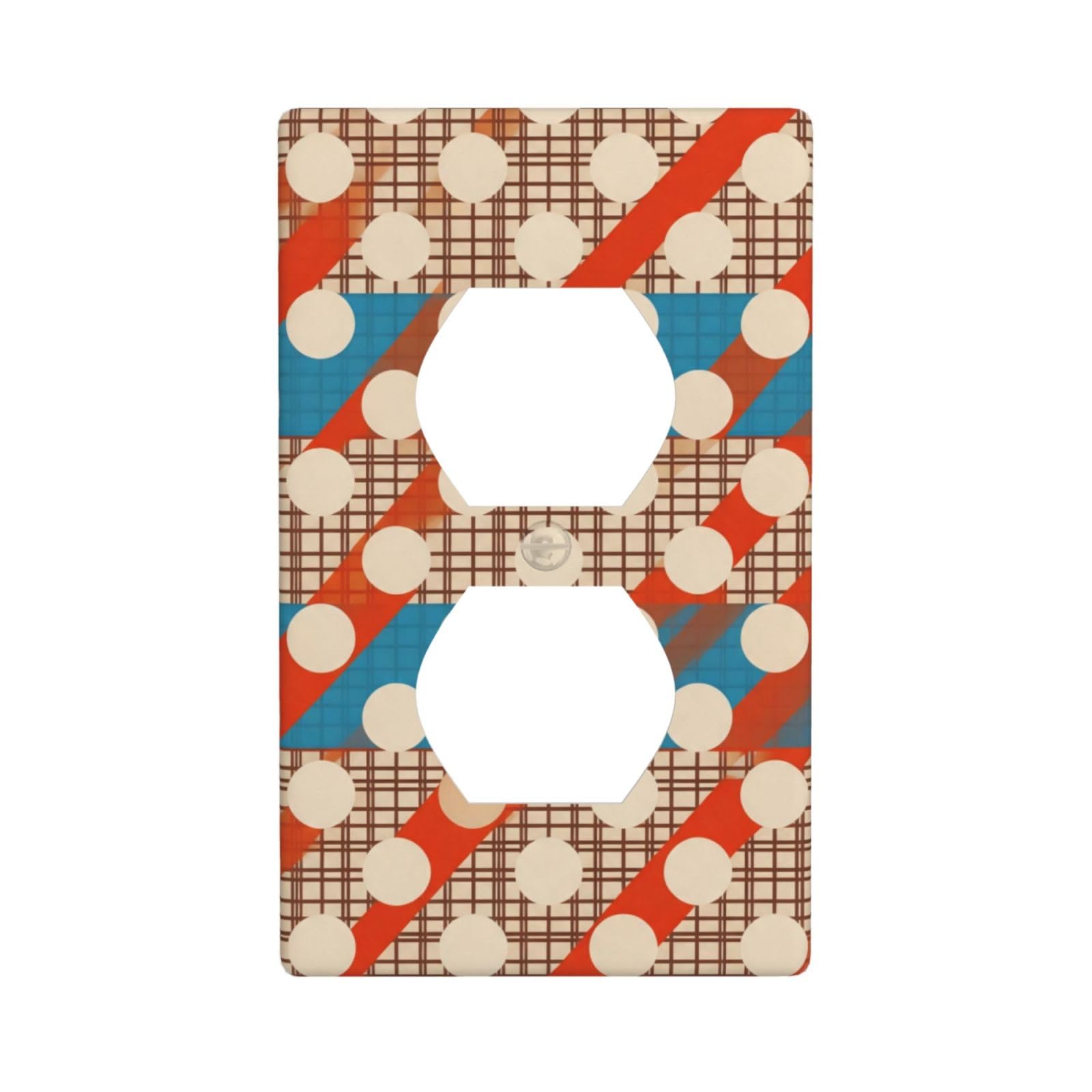 Dot Plaid Decorative Switch Plate Cover-Unbreakable Polycarbonate Wall Plate for Home Office, 1 Gang with Screws