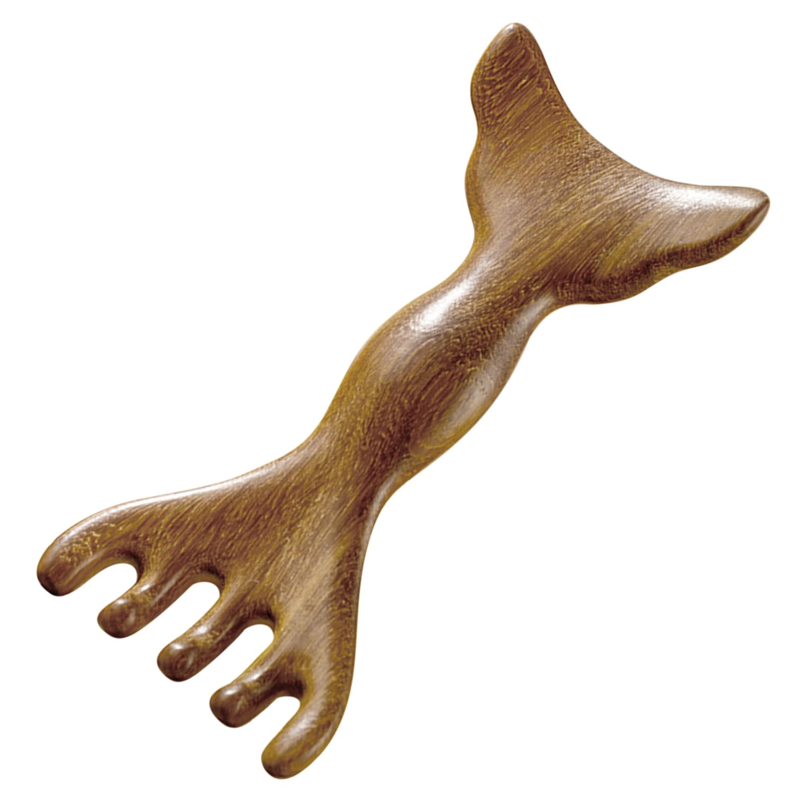 Sandalwood Scalp Massager Dual Head Five Claw Massage Comb for Head Eye Shoulder and Neck Manual Massager Tool