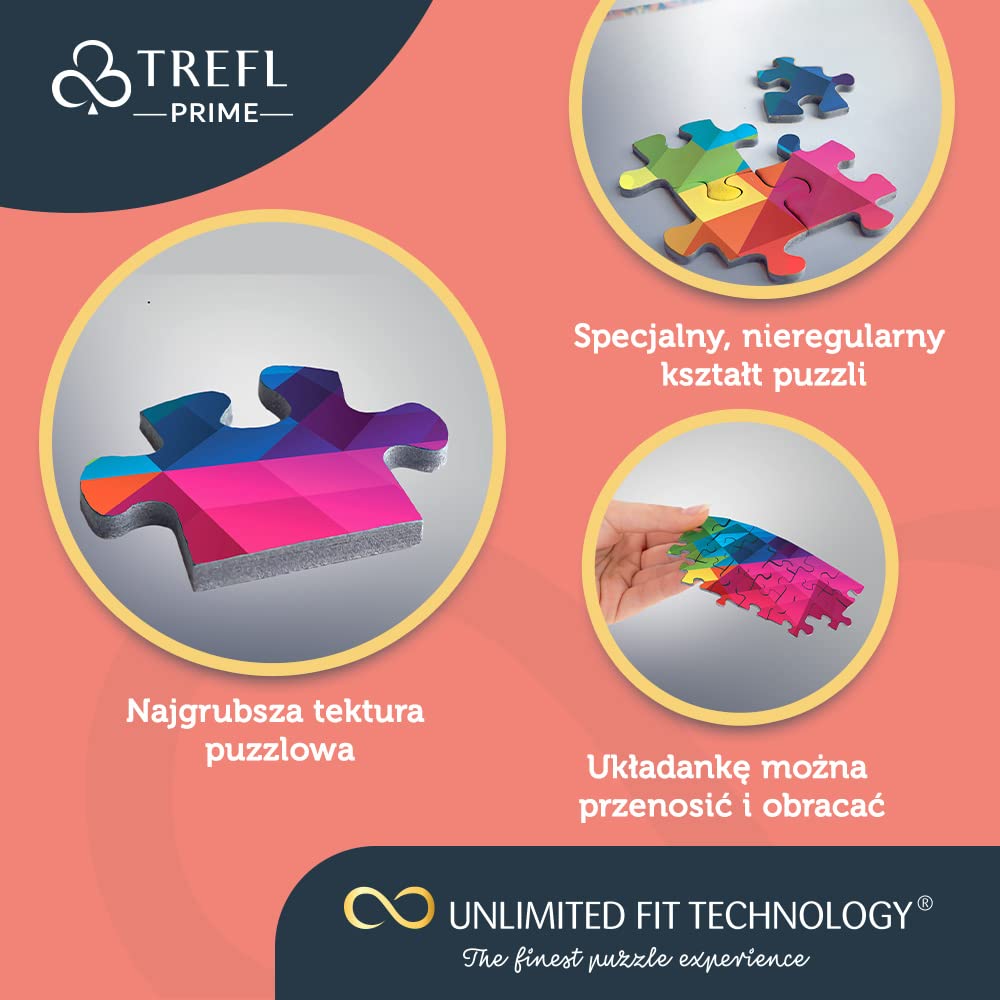 Trefl 37421 500 Parça Kadife Kapak Eşsiz Grafik Poster Seti Yetişkinler ve 10 Yaş Üzeri Çocuklar İçin En Kalın Kart Stoğu Bulmaca Coşkusuz Dünya Hayatı