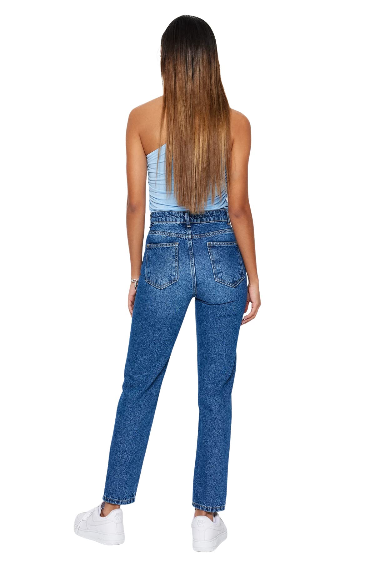 Trendyol - Trendyol Jeans da Donna A Vita Alta con Gamba Larga, Pantaloni Donna