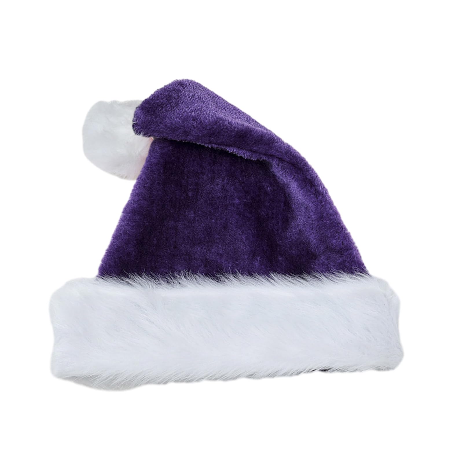 Elnwnnkc Santa Hat Thicken Plush for Holiday Comfort Liner Christmas New Year Symbol Cap with White Brim Christmas Hats for