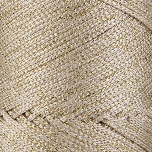 Sensy Premium 2mm 251 Yards Sparkle Polyester Rope 90% Polypropylene 10% Polyester Cord Macrame Cord 2mm Crochet Bag Cord Macrame Rope Crochet Thread Gift for Knitter (Ecru Sparkle) - Image 2