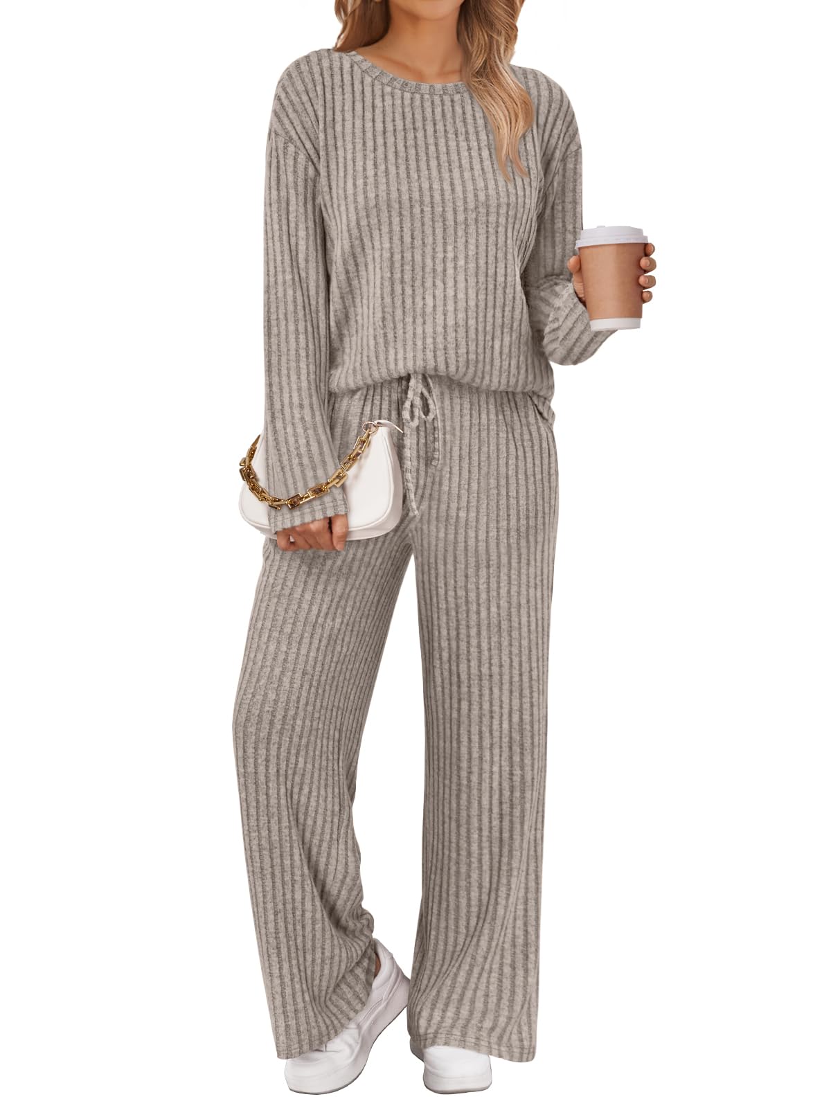 LILLUSORY Women's Ribbed Knit Lounge Set