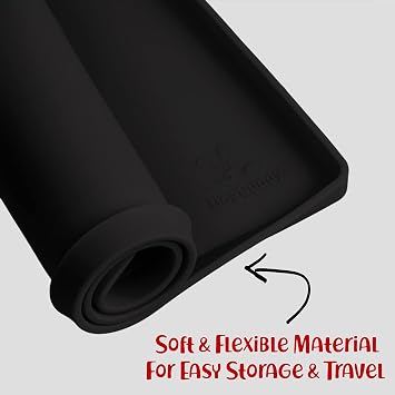 DogBuddy Food Mat (Large, Black) and Cup (Black) Bundle