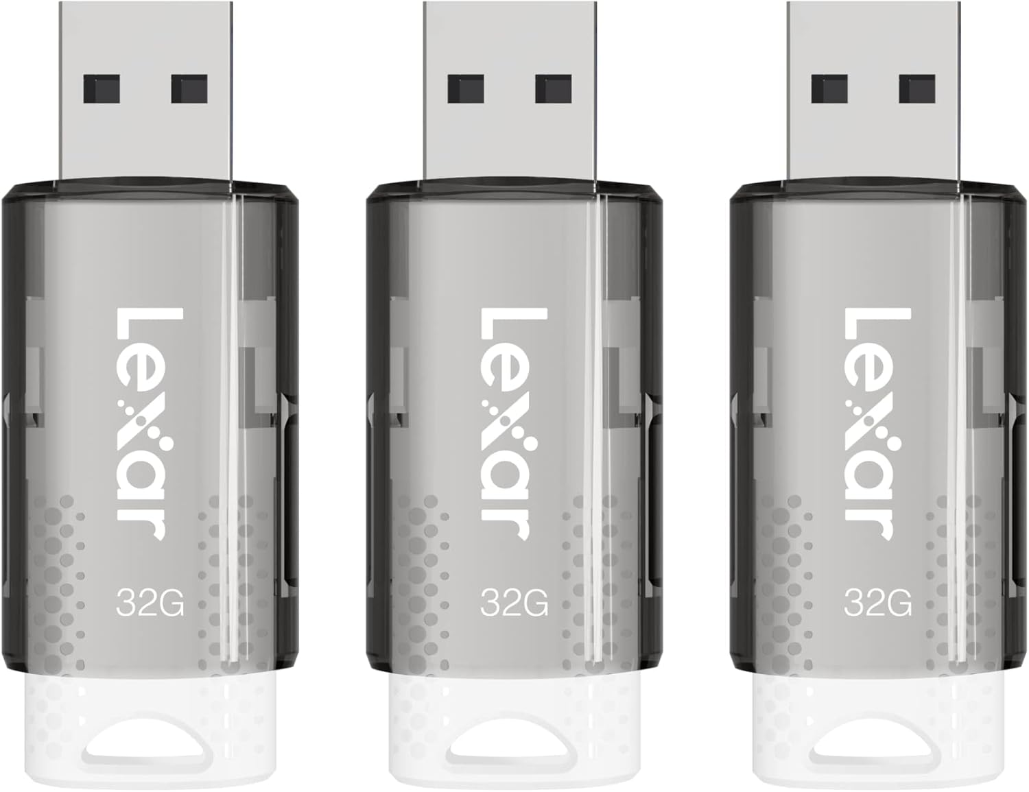 Lexar® JumpDrive® S60 USB 2.0 Flash Drives, 32GB, Black, Pack Of 3 Flash Drives, LJDS60-32GB3NNU