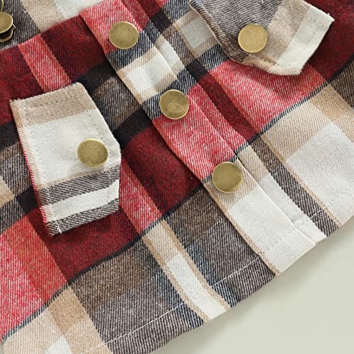 Toddler Baby Girl Clothes Summer Outfits Ribbed Romper Suspender Plaid Skirt Dress 6 12 18M 2 3 4T Baby Clothes Girl (Red, 2-3 Years) #TOP6