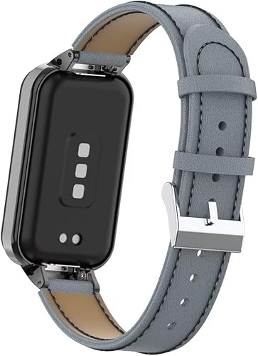 Miniatura 4 de T-BLUER Compatible con Xiaomi Redmi Band 2 bandas, Redmi Band 2 de cuero, correa de repuesto para pulsera con marco de metal para Redmi Smart Band 2