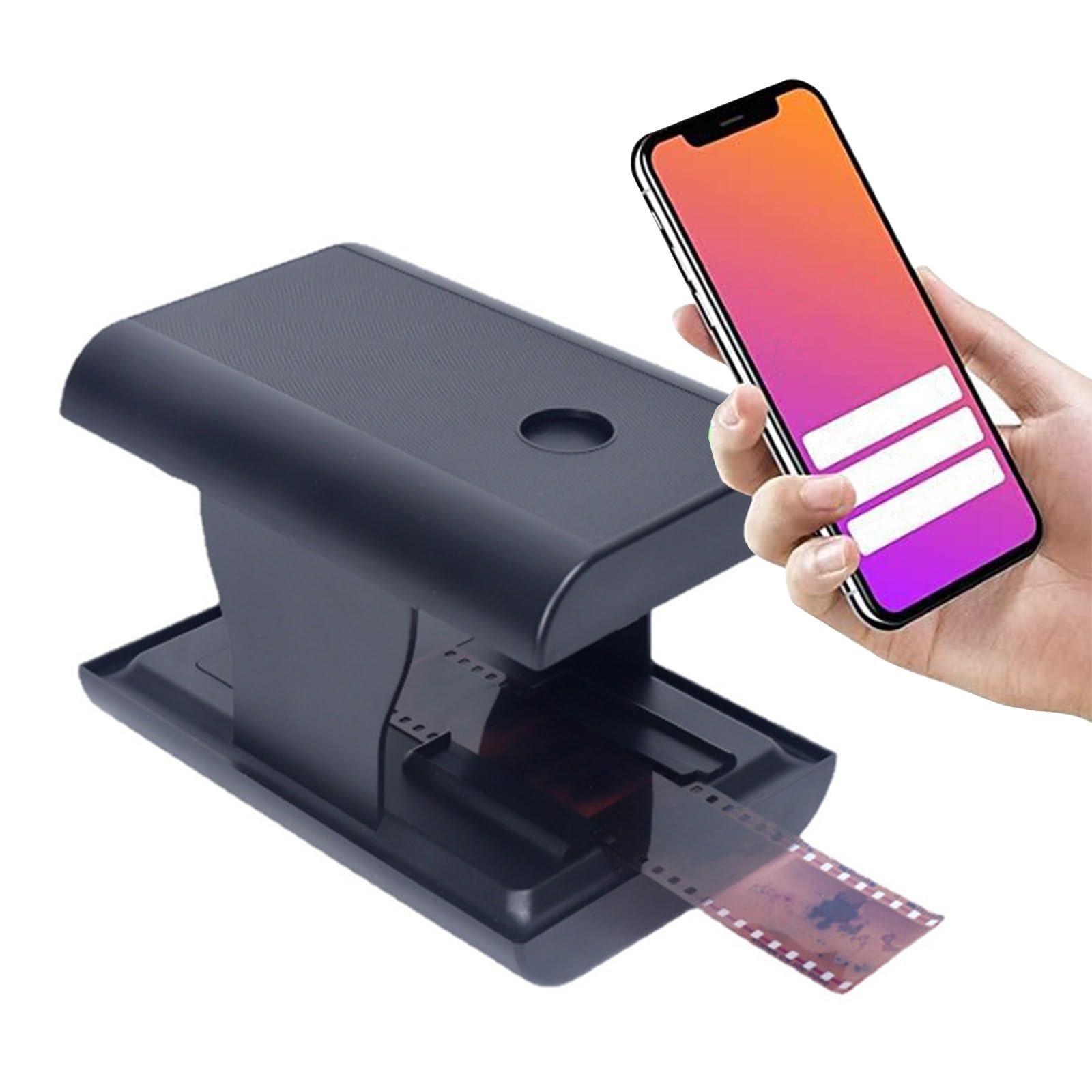 Mobile Film Scanner, 35mm Portatile Pieghevole Scanner Diapositive e Negativi, Smartphone Foto Scanner con Retroilluminazione a LED per Viaggio, Famiglia