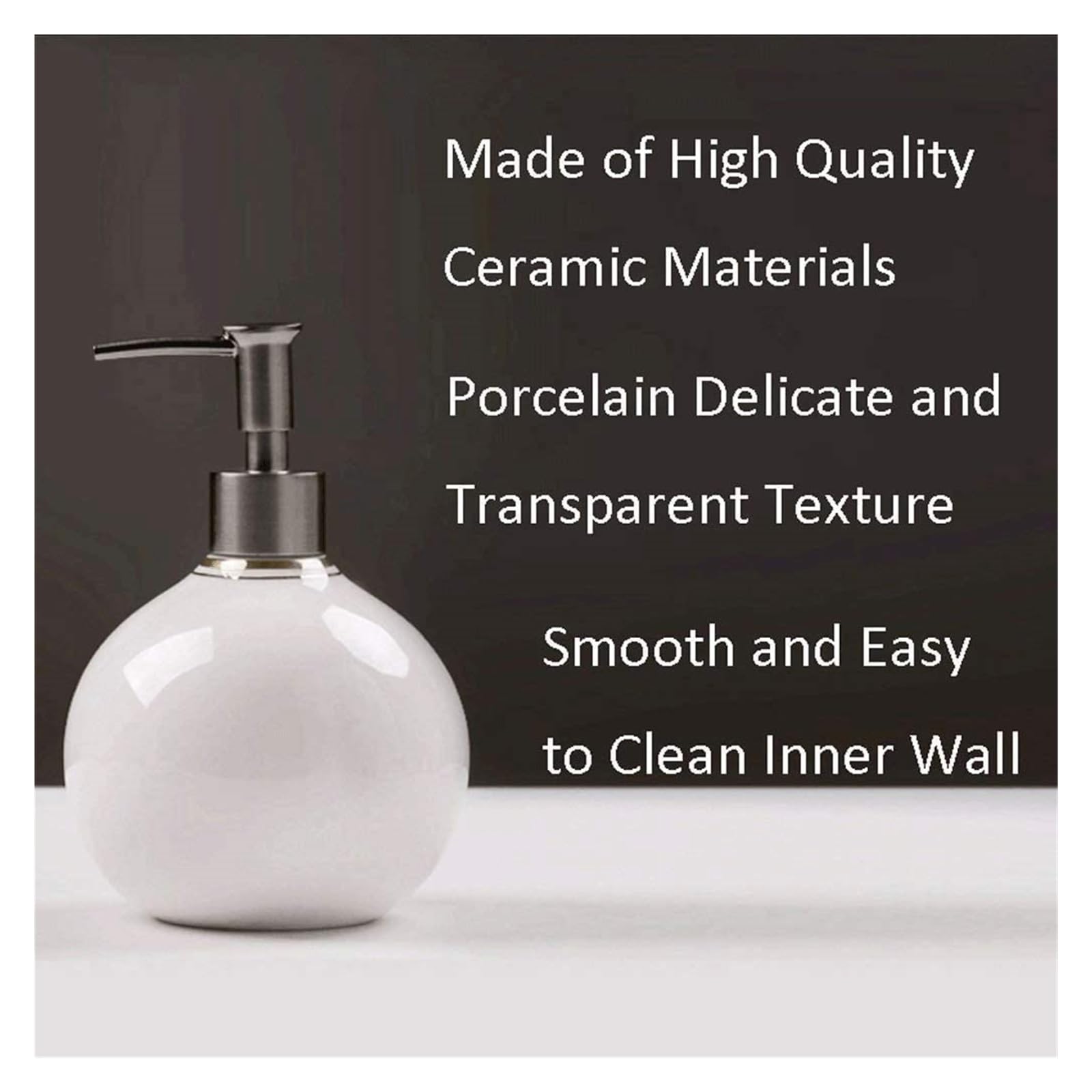 Distributori di Sapone, Dispenser di Sapone in Ceramica, Dispenser di Sapone e lozione, Dispenser di Sapone Liquido Ricaricabile in Ceramica