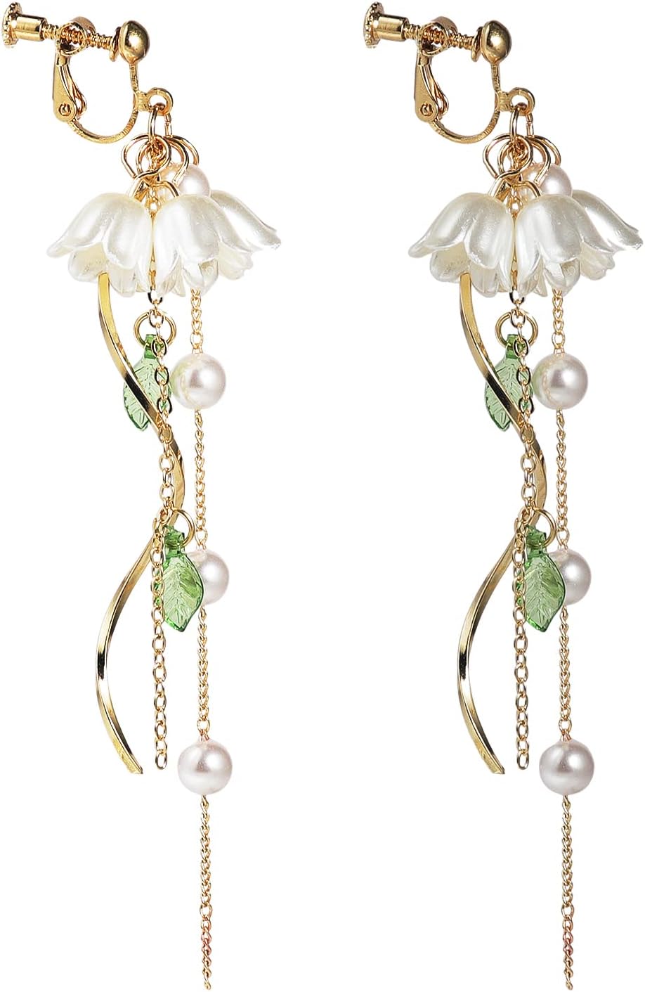 Lily of the Valley Earrings Drop Dangle Lily Earrings for Valentines Day Gifts Jewelry