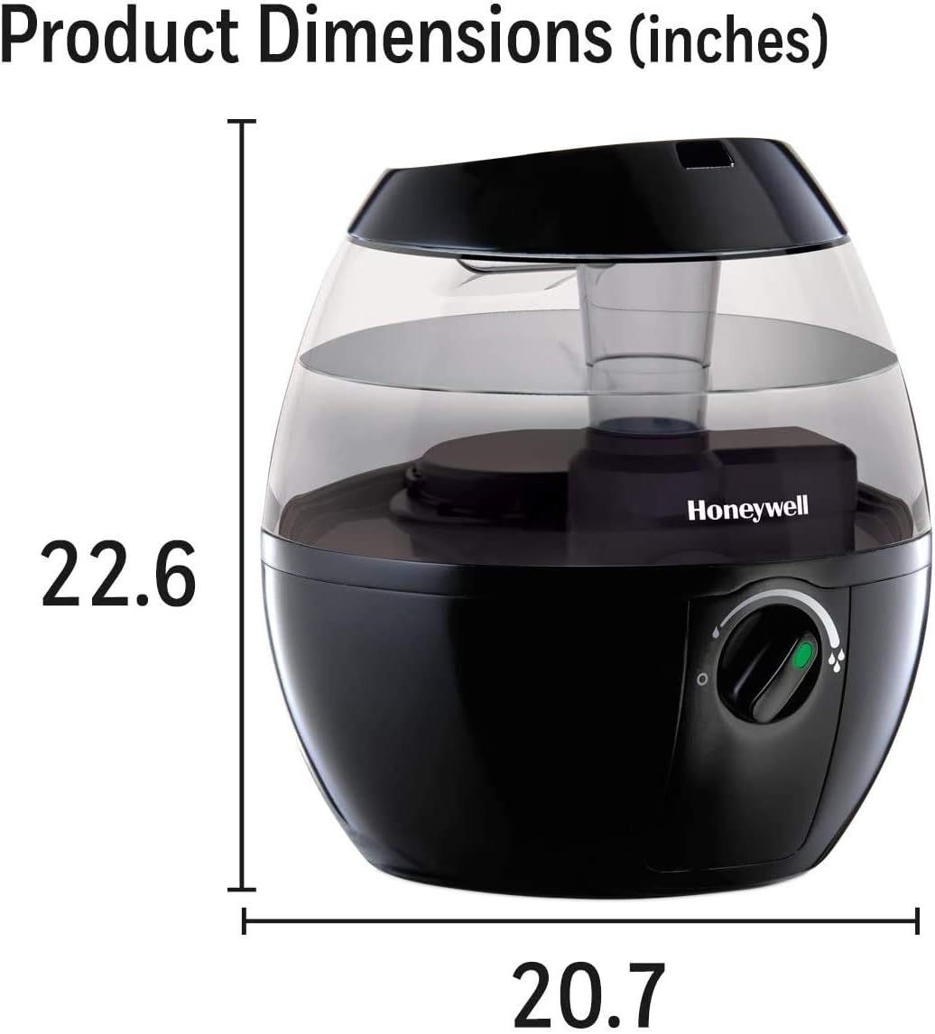 Honeywell HUL520BC MistMate™ Ultrasonic Cool Mist Humidifier, Black, with Adjustable Mist Control, Auto Shut-off, Ultra Quiet Operation, Visible Cool Mist