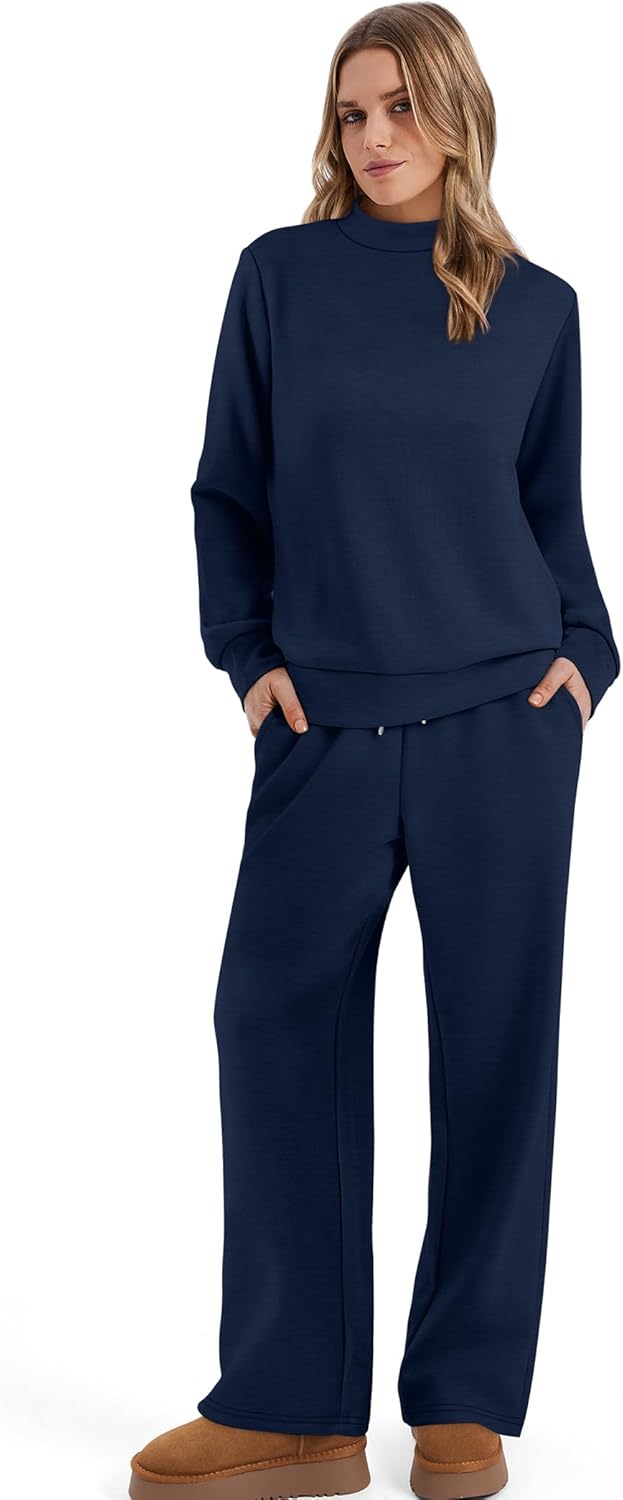 Sampeel Two Piece Sets for Women Mock Neck Matching Sets Loungewear Fall Clothes Travel Outfits Fashion 2025 XS-2XL - Image 4