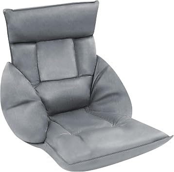 Folding Sofa Chair, 5 Adjustable Position Lazy Sofa Floor Chair with Armrests, Backrest Headrest Waist Pillow Couch Recliner for Meditation, Reading, Gaming