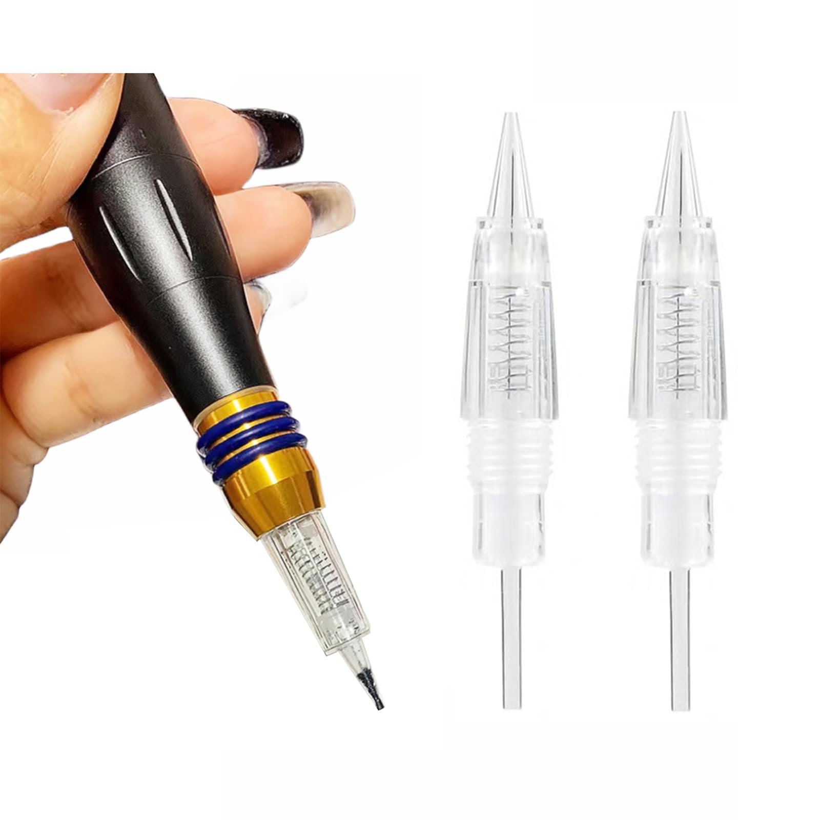 20PCS 1R/1RL Eyebrow Cartridge Needles for Permanent Makeup Microblading Machine Tattoo Supply Disposable