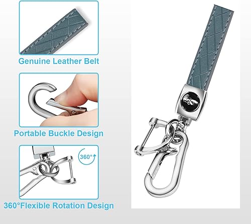 Miniatura 5 de QBUC Funda para llavero Toyota con llavero de TPU adecuada para Toyota Camry RAV4 Avalon C-HR Corolla Highlander GT86 2018-2022 (estilo 2-azul)