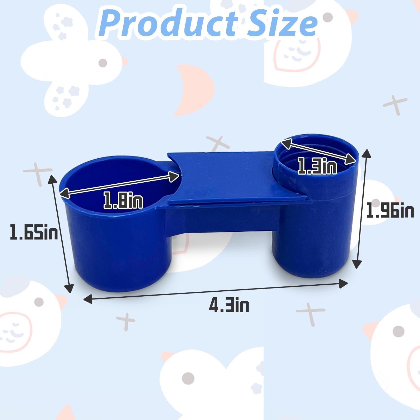 kathson 20 Pcs Bird Drinker Feeder Plastic Soda Pop Water Bottle Cup Ideal for Chicken Pigeons Birds Feeder Trough Animal Feeding Accessories (Blue)