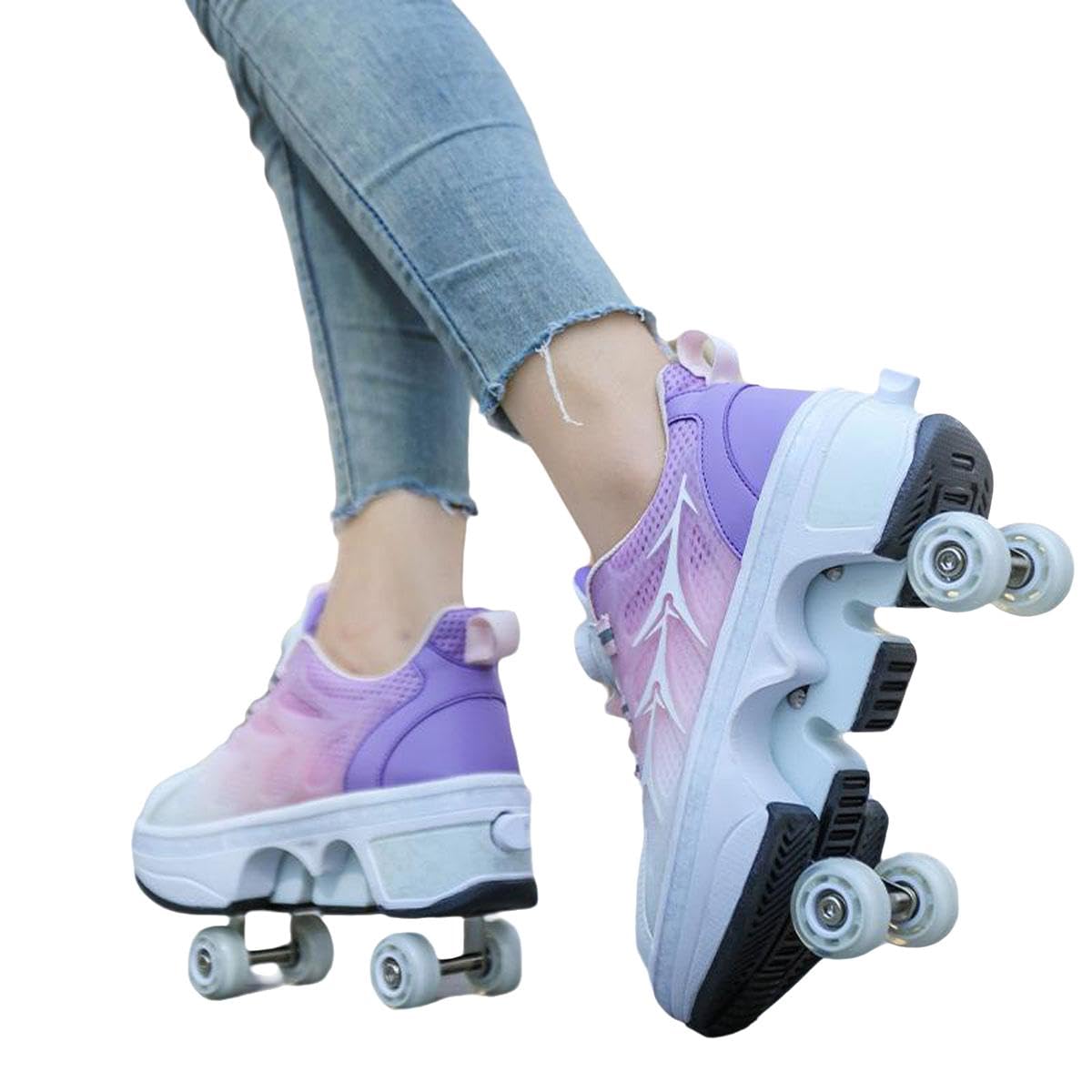 Roller Skate Shoes Rollschuhe Schuhe Mit Rollen Skateboardschuhe,Inline-Skate, verstellbar Schuhe mit Rollen,Laufen Skateboard,Inline Rollschuhe