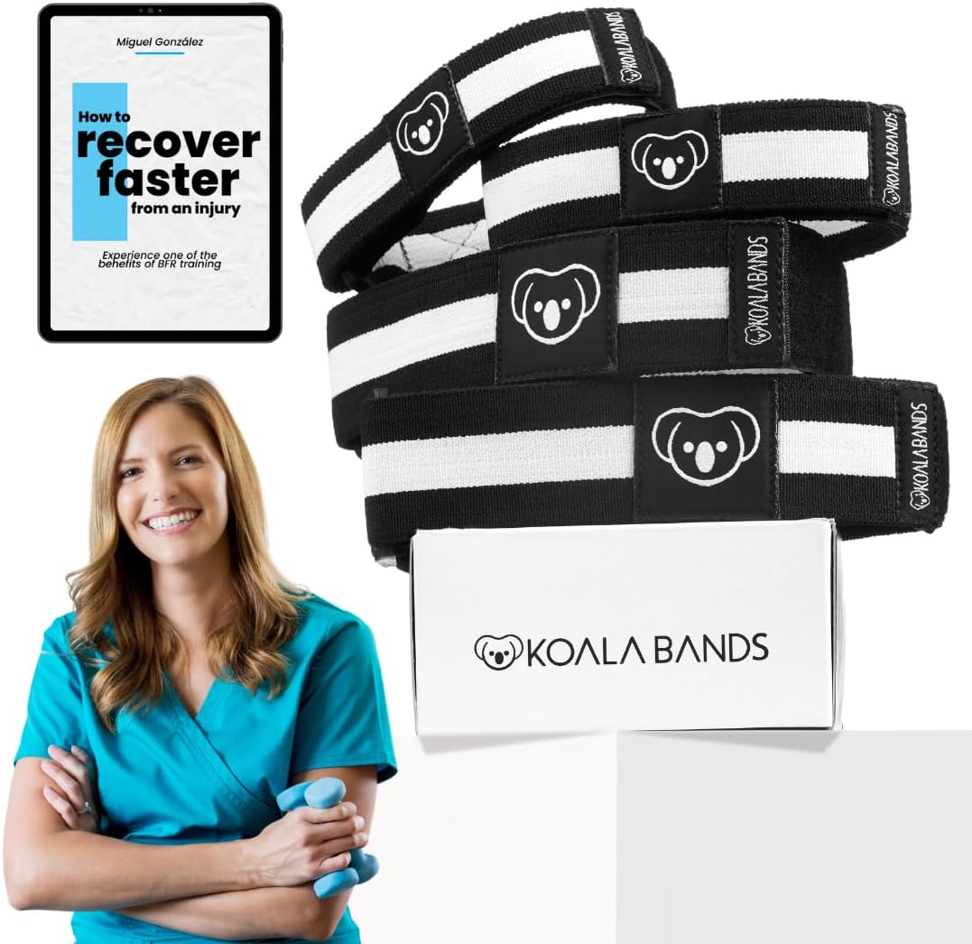 Blood Flow Restriction Bands for Physical Therapy Rehab | BFR Training Workout Occlusion Straps for Legs Or Arms by Koala Bands