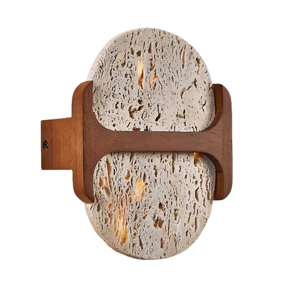 HUAYUSEDF French Retro Style Wall Light, Personalized Yellow Travertine Wood Sconce, G9 Screw Flush Mount Lamp, Hallway Entryway Bedroom Wall-Mounted Decorative Fixtures