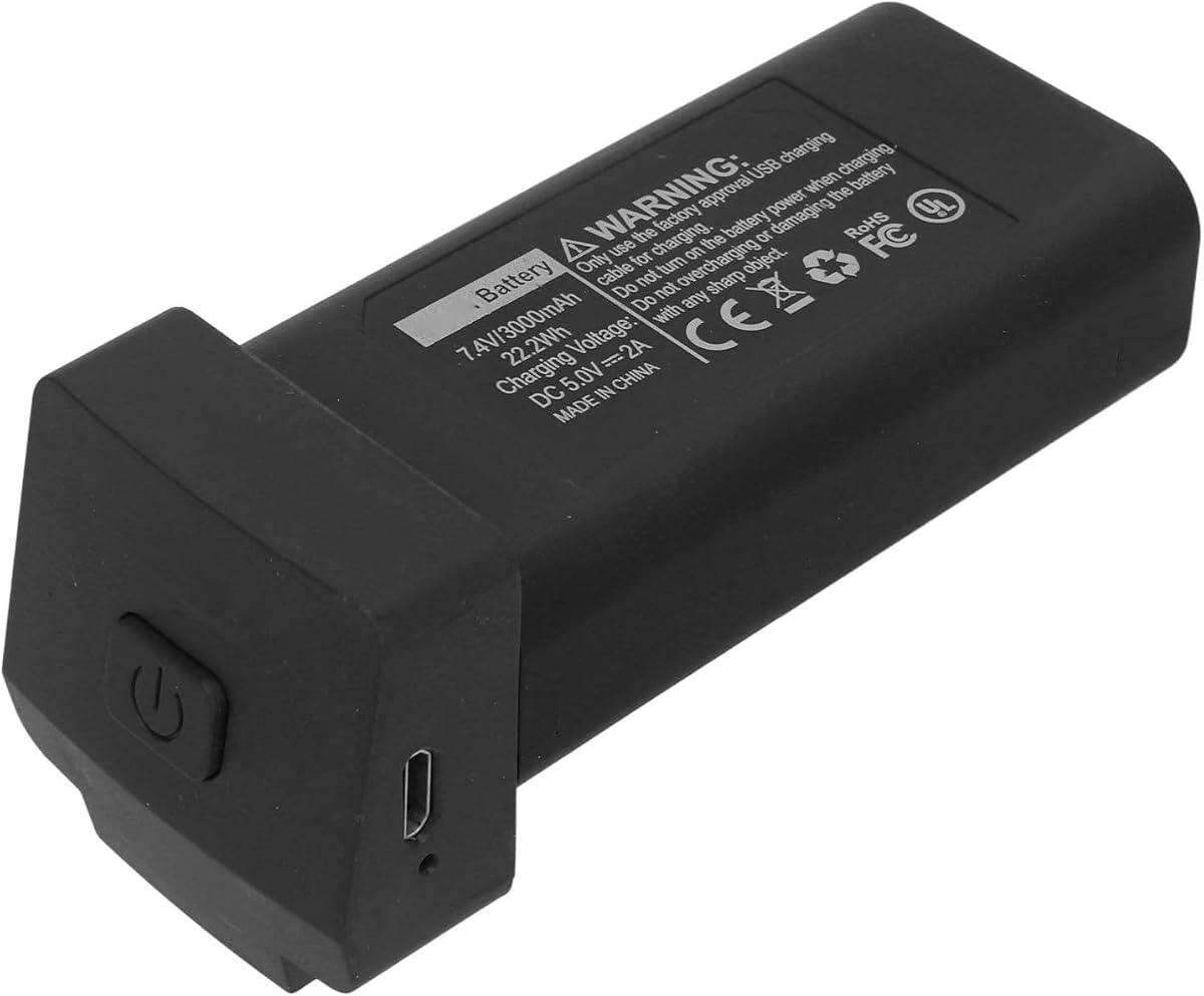 RC Drone Lithium Battery 7.4V 3000mAh Drone Battery Replacement for LYZRC L800 PRO2 (Black)