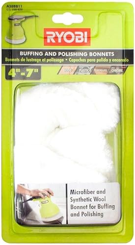 Miniatura 2 de Ryobi A38BB11 - Juego de gorro de microfibra y forro polar sintético de 4 a 7 pulgadas para madera, fibra de vidrio o cromo (paquete de 2)