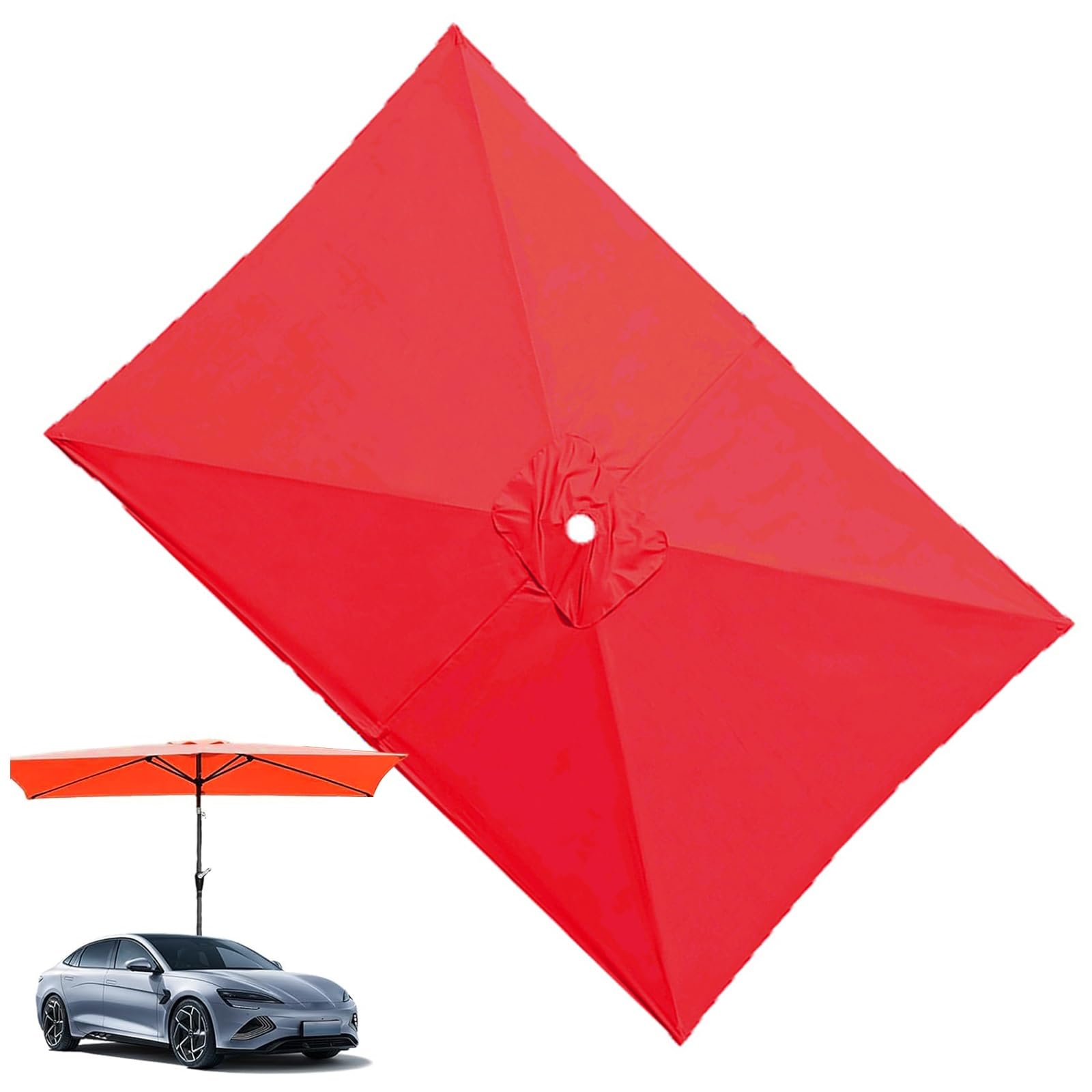 Toile pour parasol 2x3 m rectangulaire voile de rechange rouge anti-décoloration