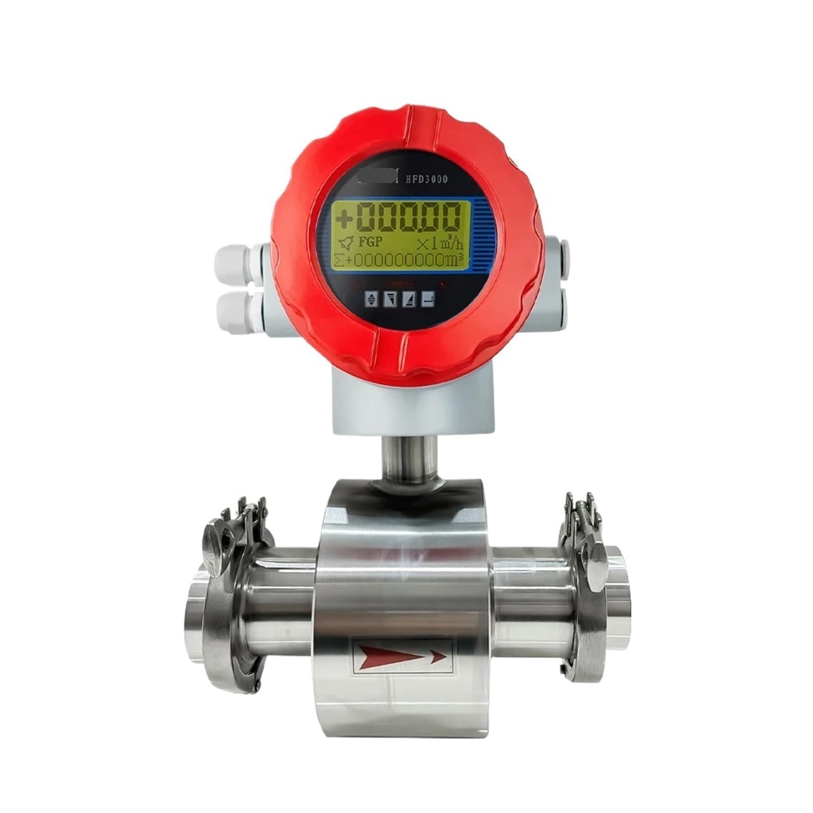 KSZHZYMGX Electromagnetic Flow Meter Water Clamp Connection Lining 220VAC 24VDC Liquid Flowmeter(DN40 SS304 Clamp)