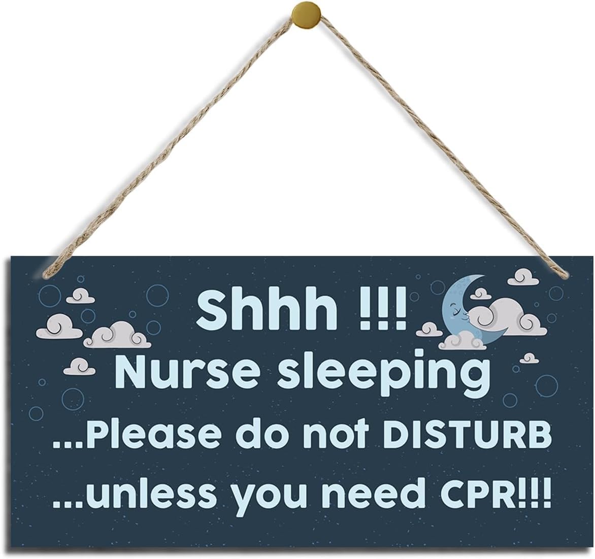 Pibonto Women's Wall Art 5X10 Inch Nurse Sleeping Sign,Nurse Office Door Hanger,Do Not Disturb Sign,Decor Wood Hanging Wood Plaque,Nurse Office Wall Decor,Funny Gift For Medical Student,Nursing Students,Night Shift Workers