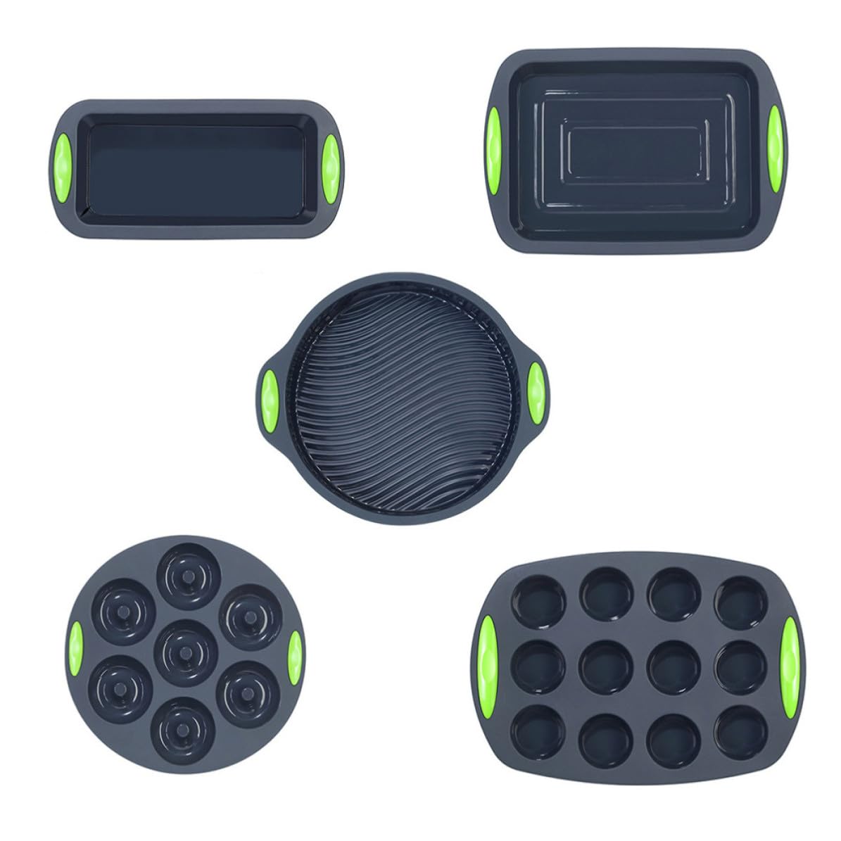 ABOOFAN Moldes de Silicona para Repostería Set de 5 para Hornear, Reutilizables y Fáciles de Limpiar en Cocina Familiar