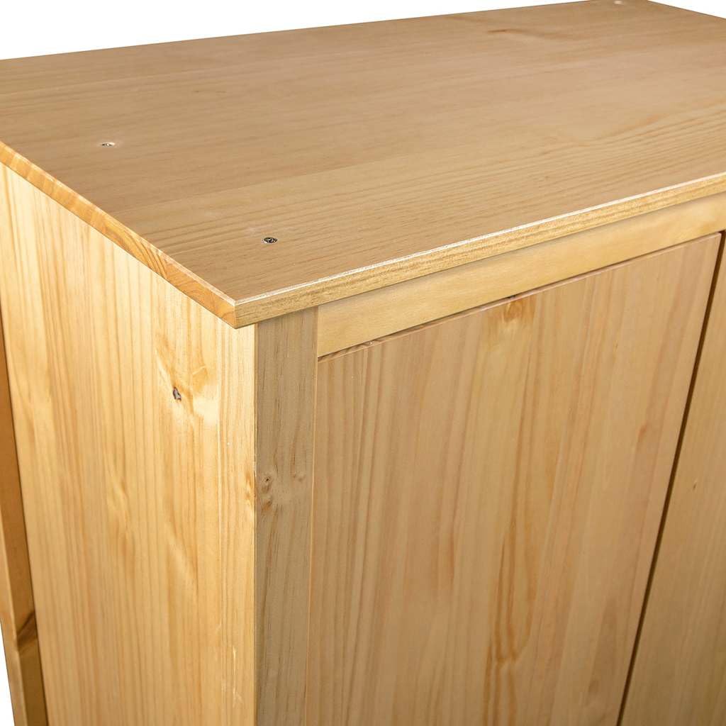 Hill - Armadio con 3 ante, 127 x 50 x 170 cm, in legno massello di pino con cassetti e mensola, per camera da letto, corridoio, cameretta dei bambini