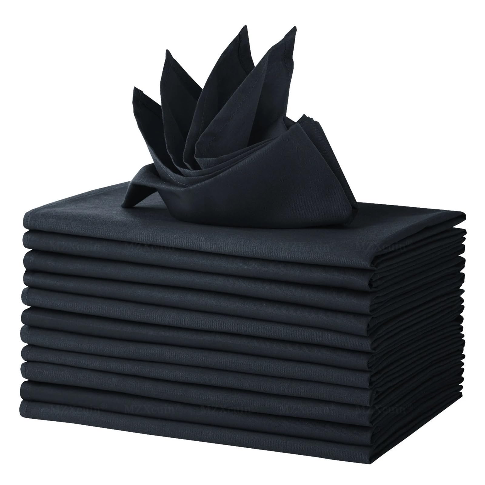 Servilletas De Tela 12 servilletas de Mesa algodón for decoración Fiestas y Bodas, 46 x cm(Black)
