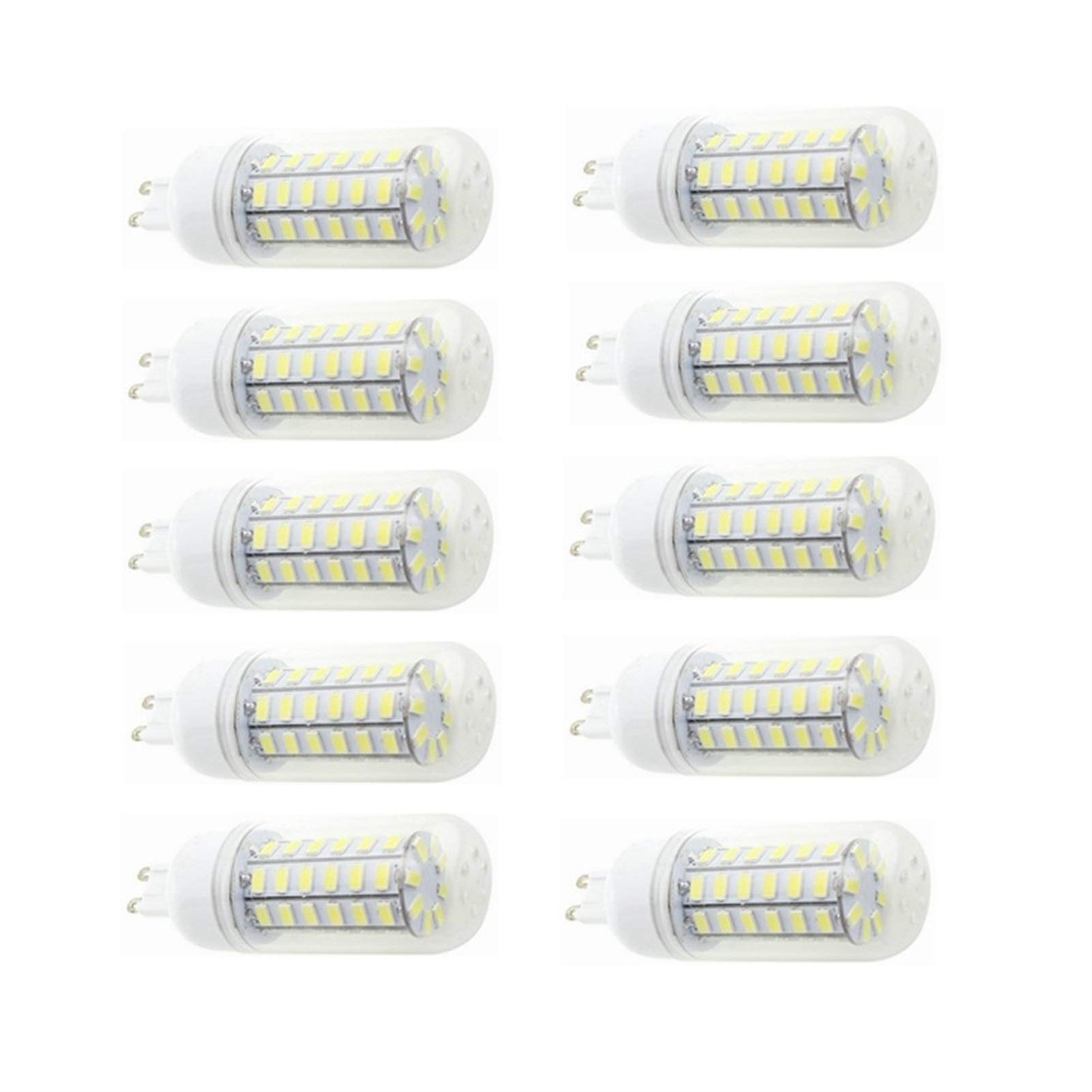 ANTYX 12V G9 Żarówka LED (10-PACK), 7W G9 BASE LED Żarówka kukurydziana, 60 W równoważny, Lampy kukurydziane LED, LED 500-550LM LED, DC10-80V (Color : Ciepły biały)