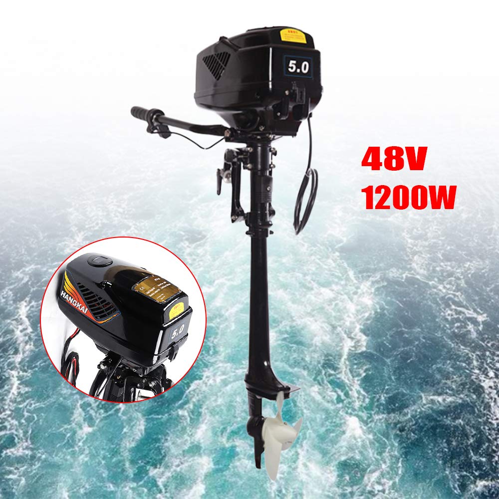 HANGKAI 48V 1200W Elektro-Außenbordmotor Schiffsmotoren Lange Welle 18km/h Elektro-Außenborder Außenborder