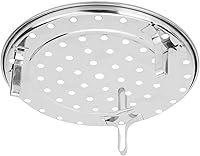 Vista 8 de Bandeja de vapor, acero inoxidable 304, estante de cocina al vapor, cesta redonda con patas extraíbles (diámetro grande 10.2 in)