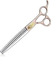 Vista 12 de JASON Tijeras profesionales de aseo para perros – Tijeras de acero inoxidable japonés 440C de 7 pulgadas con tornillo de diamante, oro rosa, afiladas