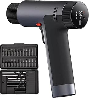 12V Max Brushless Cordless Drill, 30nm Powerful Torque, 30-speed Precision Control, 3 Operating Modes, Smart Display, Gray