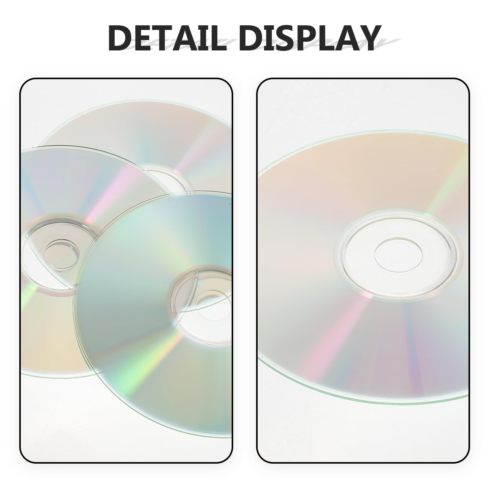 BESPORTBLE Lot de 50 Disques CD Décoratifs DIY Double Face Réfléchissante Multifonctions pour Bricolage Maison Matériel Créatif en Plastique pour Décoration et Activités Manuelles
