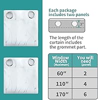 Vista 287 de BGment Room Darkening Curtains 95 Inches Long, Grommet Thermal Insulated Blackout Curtains with Wave Line and Dots Printed for Bedroom, 2 Panels