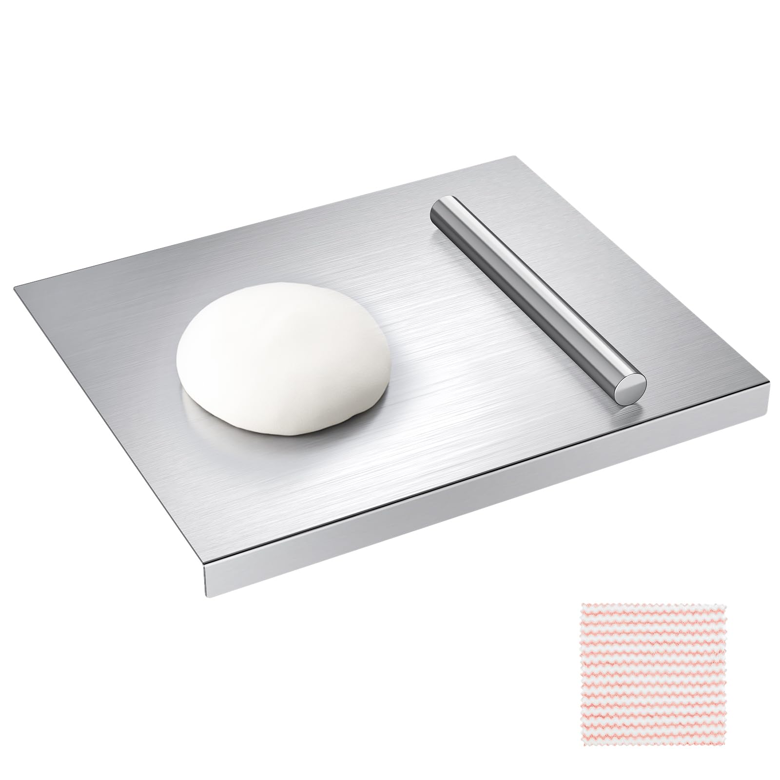 Professional Chopping Board, Kitchen Worktop, Stainless Steel Worktop, for Meat, Fruit, Vegetables, Bread and Pastry (60 x 50 cm)