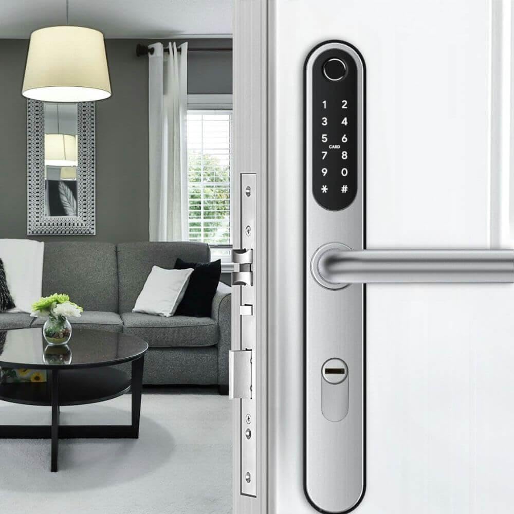 Serrure connectée LOCKY-​9 V4 Biométrique, Code, Badge, App, Bluetooth