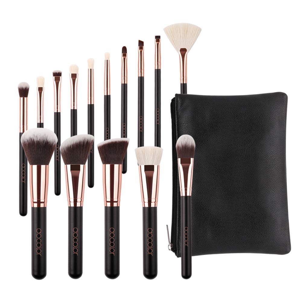 Docolor Makeup Brush Set 15 Pcs Premium Synthetic Hair Blending Makeup