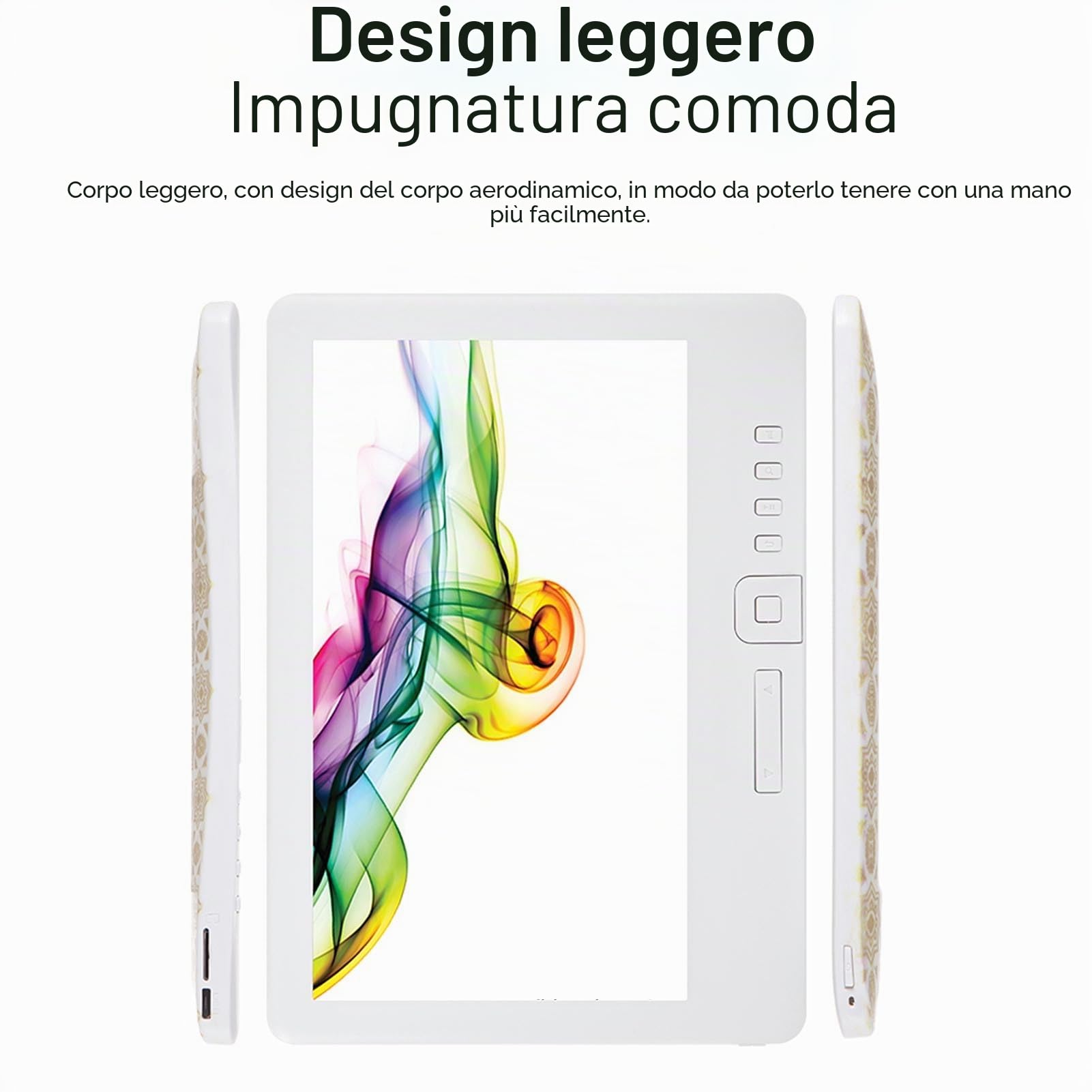 Annadue 7in E Reader con Custodia E Auricolari, Schermo TFT Portatile per Libri PDF TXT, Batteria da 20H, luminosità Regolabile, Lettore di Ebook Multimediale con Protezione dello (8G)