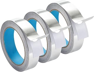 BlueNatHxRPR 1 inch x 65 feet Thickness 4.0 mil/0.1mm Aluminum Foil Tape Aluminum Air Duct Tape Professional Adhesive Aluminum Foil Tape for HVAC Pipe Repairs or More 3 Rolls