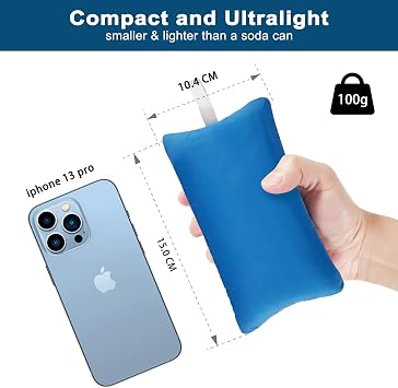 Eono Ultralight Inflatable Camping Pillows for Adults, Compressible Compact Travel Inflatable Pillow, Comfortable Ergonomic Blow Up Air Pillow for Camping, Hiking, Beach, Fishing