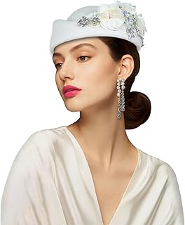 Boinas de moda para mujeres y hombres, estilo de asistente de aire con joyas, diseño ligero, boina clásica de lana de 11 colores con diseño floral