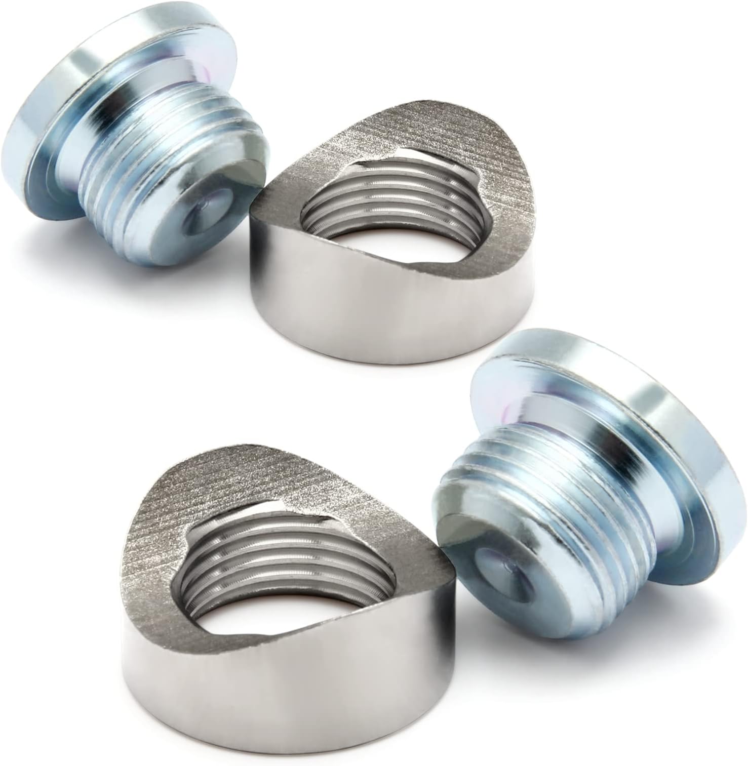 Ledaut M18X1.5 Bung and Plug Notched Style Bung and Plug (2 Bungs/ 2 Plugs) Notched Style Fitting Bungs M18X1.5