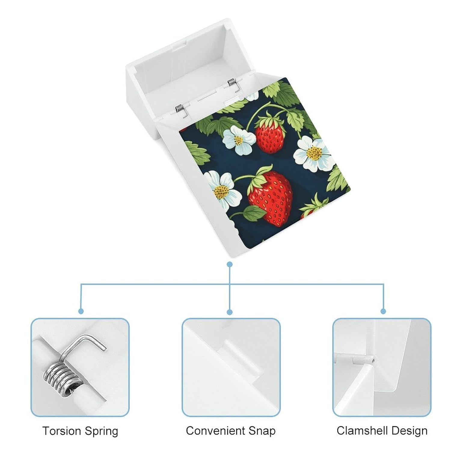 Strawberry Pattern Plastic Cigarette Case King Size for Men Women image 4